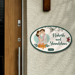 Personalized | Couple Theme | Wooden Nameplate