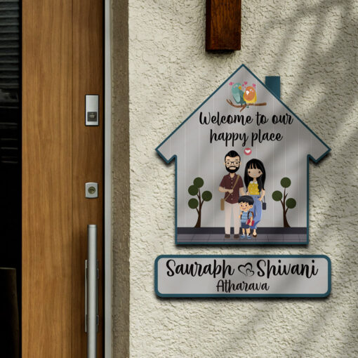 Happy Place Couple Name Plate | Personalized - Image 2