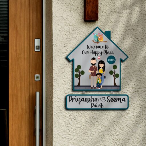 Happy Place Couple Name Plate | Personalized