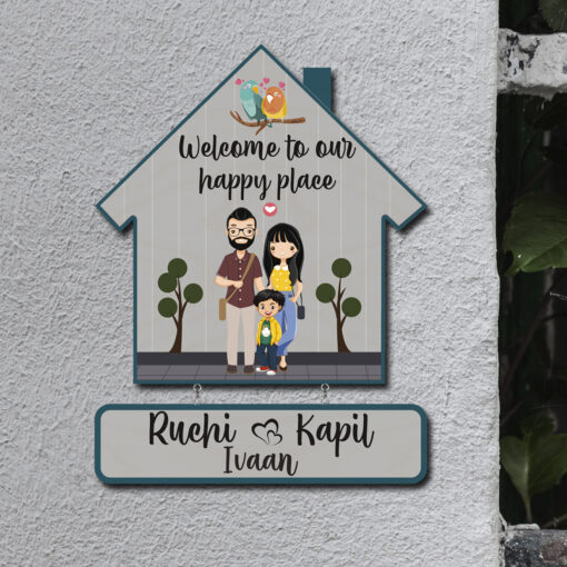 Happy Place Couple Name Plate | Personalized - Image 7
