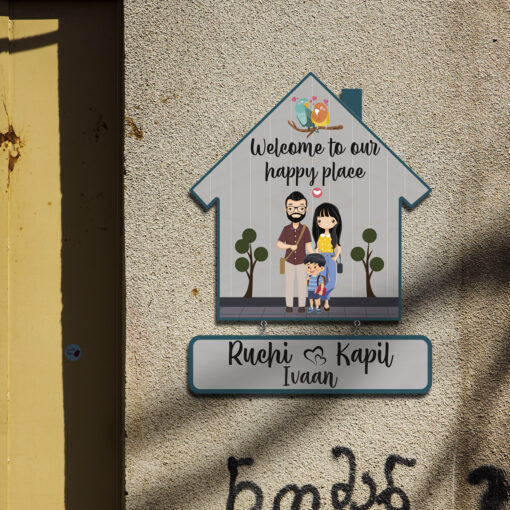 Happy Place Couple Name Plate | Personalized - Image 4