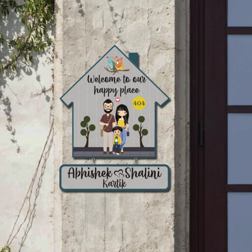 Happy Place Couple Name Plate | Personalized - Image 5