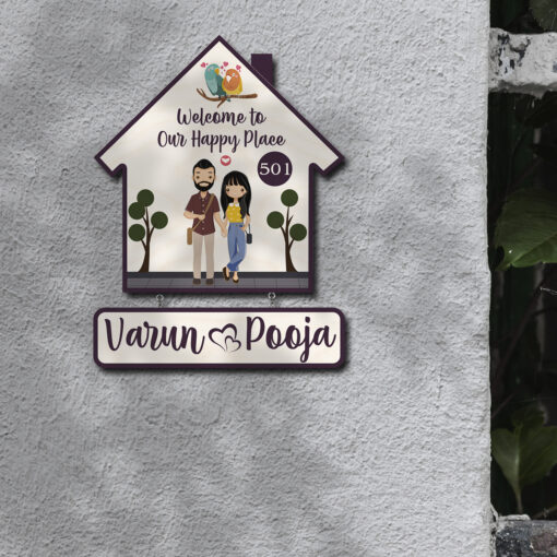 Happy Place Couple Name Plate | Personalized - Image 11
